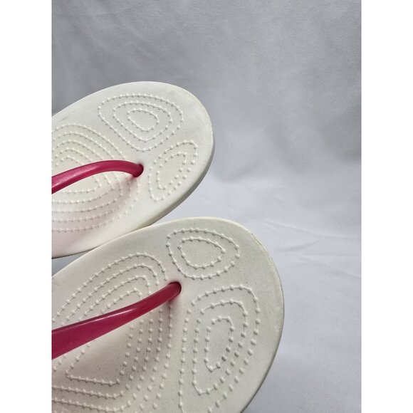 Crocs Isabella White And Pink T-Strap Iconic Comfort Sandal Size 6 Women's - Picture 12 of 16